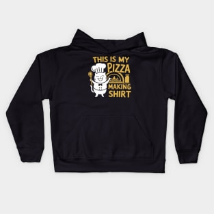 Cute Cat This is Is My Pizza Making Shirt Gift Kids Hoodie